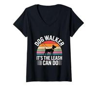 Womens Dog Walker It's The Leash I Can Do Pet Canine Animal |- V-Neck T-Shirt