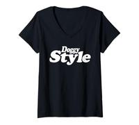 Womens DOGGY STYLE TEXT ON A TEE V-Neck T-Shirt