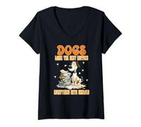 Womens Dogs Make The Best Editors. Everything gets chewed. V-Neck T-Shirt