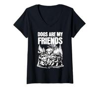 Womens Dogs Teach Me What Friendship Means | Loyalty and Patience V-Neck T-Shirt