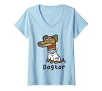 Women's Dogtor Funny Dog Doctor V-Neck T-Shirt
