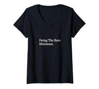 Women's Doing The Bare Minimum Funny Gag V-Neck T-Shirt
