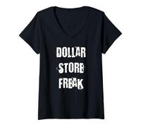 Womens Dollar Store Freak V-Neck T-Shirt