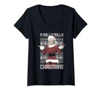 Womens Dolly Parton Christmas Sweater V-Neck T-Shirt