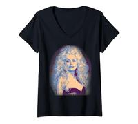 Womens Dolly Parton Dissolved Vintage T-Shirt V-Neck T-Shirt