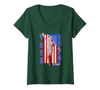 Women's Dolly Parton for President V-Neck T-Shirt, Dark Green, Medium