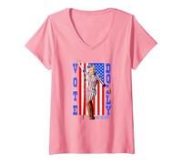 Women's Dolly Parton for President V-Neck T-Shirt, Pink, Large