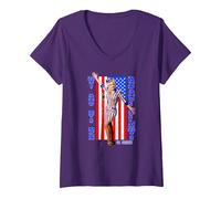 Women's Dolly Parton for President V-Neck T-Shirt, Purple, Small