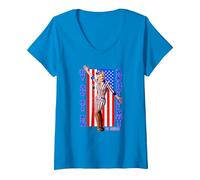 Women's Dolly Parton for President V-Neck T-Shirt, Sapphire Blue, Medium