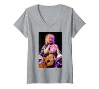 Women's Dolly Parton Live 9 to 5 Singer Glasgow 2002 V-Neck T-Shirt