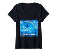 Womens Dolphin Core Aesthetic Symphony Meme V-Neck T-Shirt