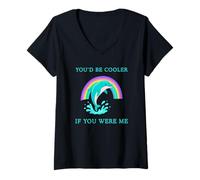 Women's Dolphin You'd Be Cooler If You were Me Funny Dolphins V-Neck T-Shirt