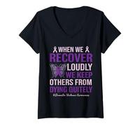 Womens Domestic Violence Awareness Shirt We Keep from Dying Quietly V-Neck T-Shirt