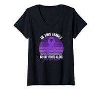 Women's Domestic Violence Awareness Support Retro Domestic Violence V-Neck T-Shirt
