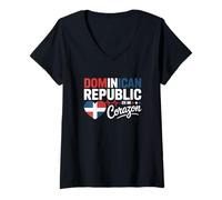 Womens Dominican Republic Souvenirs for Your Native Country V-Neck T-Shirt