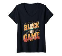 Women's Domino Game Block The Game V-Neck T-Shirt