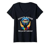 Women's Don’t Judge What You Don’t Understand Autism Puzzle V-Neck T-Shirt