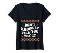 Womens Don’t Knock It - Motivational Quote Positive Attitude V-Neck T-Shirt