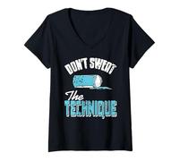 Womens Don’t Sweat The Technique Urban Humor Style V-Neck T-Shirt