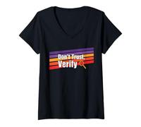 Womens Don´t Trust Verify Truth Freedom Proof self Custody Bitcoin V-Neck T-Shirt