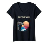 Womens Don´t trust verify truth freedom proof self custody bitcoin V-Neck T-Shirt