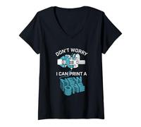 Women's Don’t Worry I Can Make A New One Funny 3D Printing Design V-Neck T-Shirt