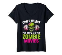 Womens Don’t Worry I’ve Seen All The Zombie Movies Zombie V-Neck T-Shirt