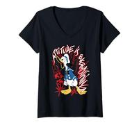 Women's Donald Duck Attitude Is Everything V-Neck T-Shirt