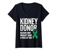 Women's Donation Kidney Organ Donor V-Neck T-Shirt