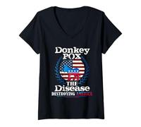 Womens Donkey Pox t Donkeypox The Disease Killing America Democrat V-Neck T-Shirt