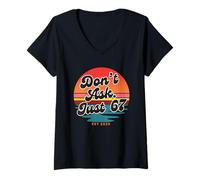 Womens Don't Ask Just 67 Funny Six Seven Meme Retro Design V-Neck T-Shirt