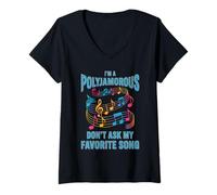 Women's Don't Ask My Favorite Song Music Lovers Polyjamorous V-Neck T-Shirt