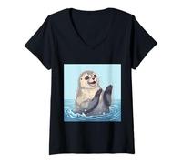 Women's Don't Be A Clapping Seal V-Neck T-Shirt