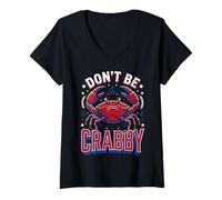 Women's Don't Be Crabby V-Neck T-Shirt