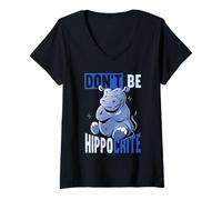 Women's Don't Be Hippocrite Hippo Hippopotamus V-Neck T-Shirt