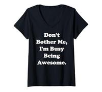 Womens Don't Bother Me I'm Busy Being Awesome V-Neck T-Shirt