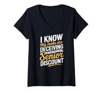 Women's Dont Forget My Senior Discount Funny Elderly V-Neck T-Shirt