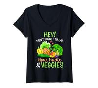 Womens Don't Forget to Eat Your Fruits and Veggies Gift V-Neck T-Shirt