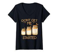 Women's Don't Get Me Started Hobby Baker Sourdough Starter Set V-Neck T-Shirt
