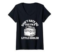 Womens don't hate me just cuz i'm a little cooler Silly Funny Puns V-Neck T-Shirt