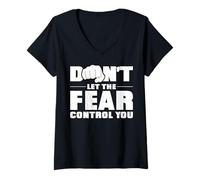 Womens Don't let the fear control you. V-Neck T-Shirt