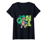 Womens Don't let This Pretty face Fool You I roll Like a boss Sista V-Neck T-Shirt