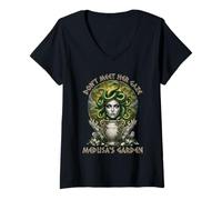 Women's Dont Meet Her Gaze Medusas Garden V-Neck T-Shirt