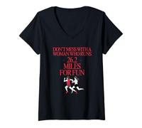 Women's Don't Mess with A Woman Who Runs 26.2 Miles for Fun V-Neck T-Shirt