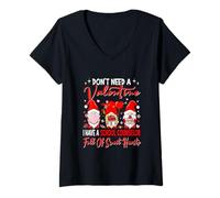 Women's Don't Need Valentine I Have A School Counselor Three Gnomes V-Neck T-Shirt