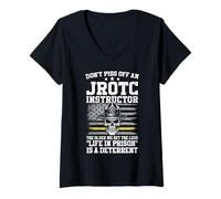 Womens Don't Piss Off an JROTC Instructor V-Neck T-Shirt