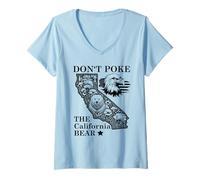 Womens Don't Poke Bear California Republic State Park US Democracy V-Neck T-Shirt