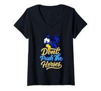 Womens Don't Push The Horses Boxing Ukrainian Cossacks Papakha V-Neck T-Shirt