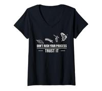 Womens Don't Rush Your Process Inspirational Journey Quote V-Neck T-Shirt