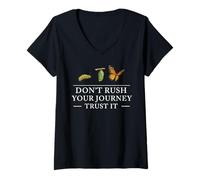 Womens Don't Rush Your Process Journey Quote Minimal V-Neck T-Shirt